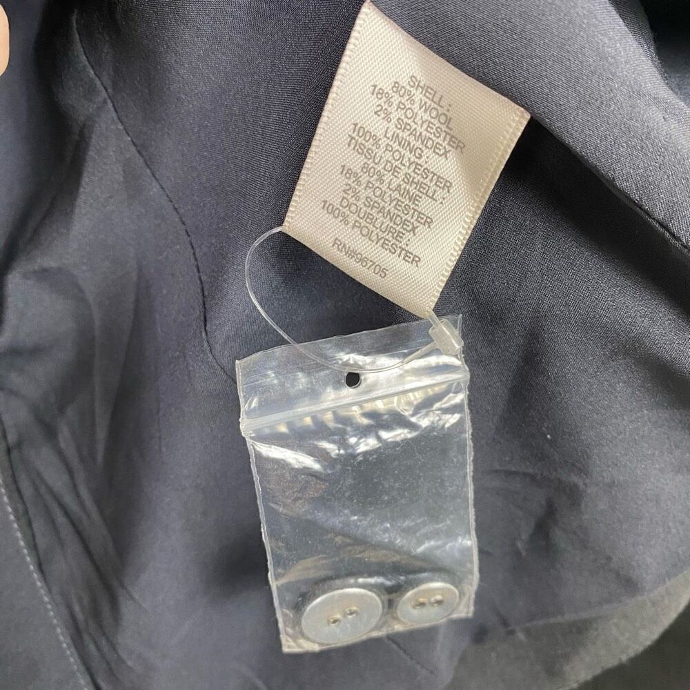 Rebecca Taylor Charcoal Grey Bow Accent Single Breasted Blazer Jacket Size 6 - Picture 5 of 6